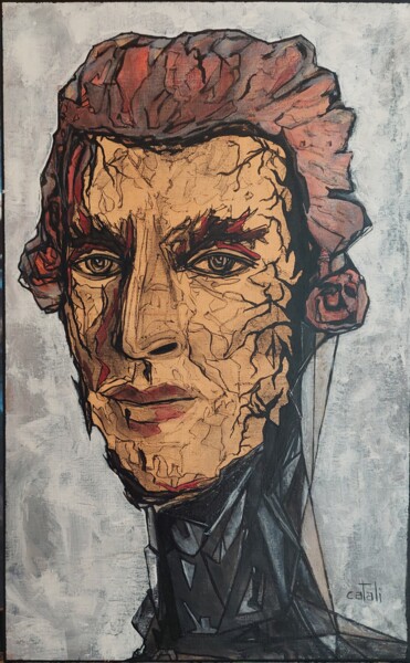 Pintura titulada "pensieri" por Catali, Obra de arte original, Tinta Montado en Bastidor de camilla de madera