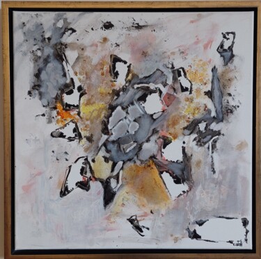 Painting titled "Séoul" by Catali, Original Artwork, Ink Mounted on Wood Stretcher frame