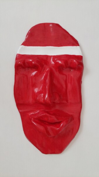 Sculpture intitulée "homme au bandeau" par Catali, Œuvre d'art originale, Argile