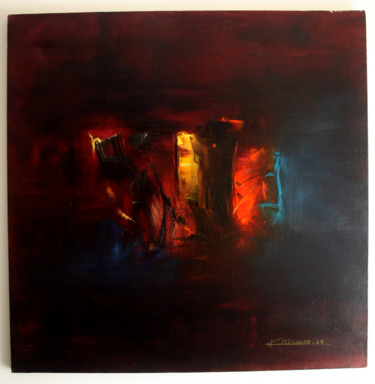 Pintura intitulada "entrez-" por Cathy Mirouse, Obras de arte originais, Óleo