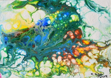 Pittura intitolato "Esplosione in verde" da Catia Biso, Opera d'arte originale, Acrilico