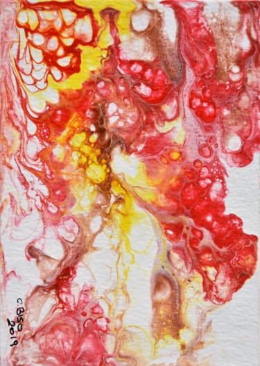 Painting titled "Fiamme" by Catia Biso, Original Artwork, Acrylic
