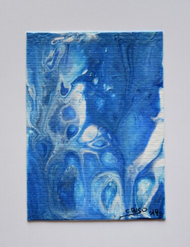 Pittura intitolato "arte fluida in blu" da Catia Biso, Opera d'arte originale, Acrilico