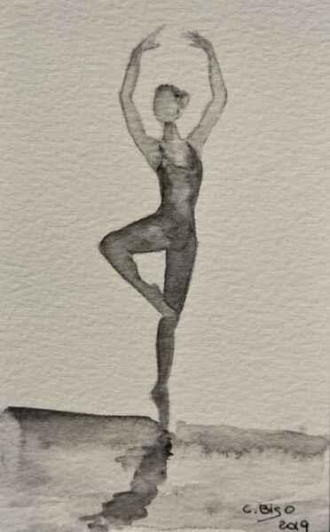 Pittura intitolato "serie ballerine 17" da Catia Biso, Opera d'arte originale, Acquarello