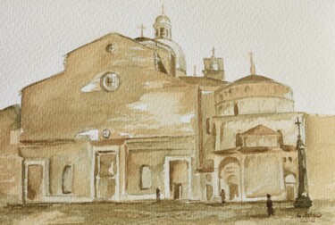 Peinture intitulée "Il Duomo di Padova" par Catia Biso, Œuvre d'art originale, Aquarelle