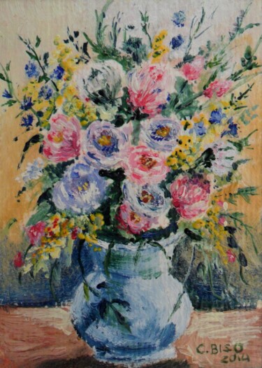 Pittura intitolato "Vaso con fiori.jpg" da Catia Biso, Opera d'arte originale, Altro