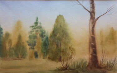 Painting titled "Paesaggio- scorcio.…" by Catia Biso, Original Artwork, Watercolor