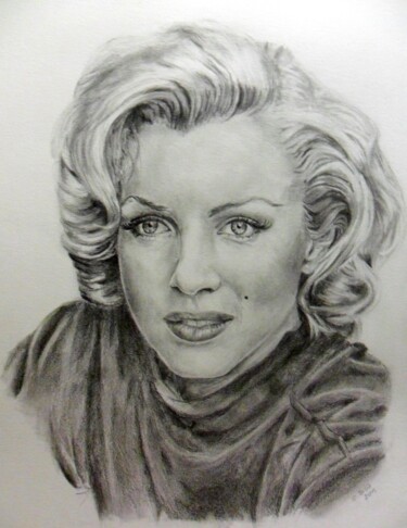 Painting titled "marilyn" by Catia Biso, Original Artwork, Pastel