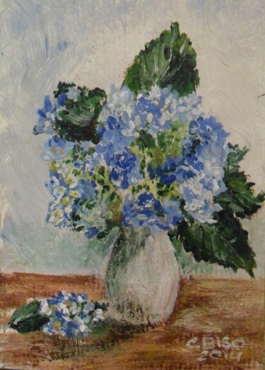Pintura intitulada "Vaso con fiori.jpg" por Catia Biso, Obras de arte originais, Aquarela