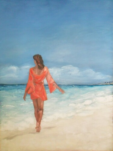 Painting titled "In riva al mare" by Catia Biso, Original Artwork, Oil