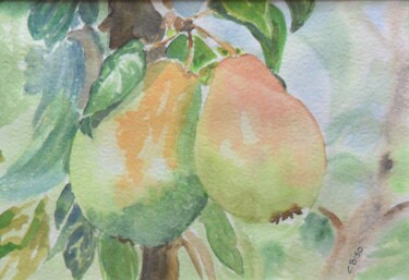 Painting titled "Frutta_" by Catia Biso, Original Artwork, Watercolor