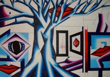 Pintura intitulada "Árvore da Tentação" por Catia Rodrigues, Obras de arte originais
