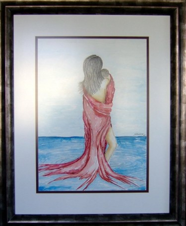 Картина под названием "Ternura" - Catia Rodrigues, Подлинное произведение искусства, Акварель