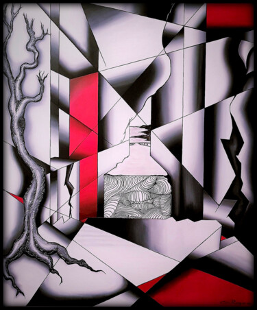 Картина под названием "Uncertain Destiny" - Catia Rodrigues, Подлинное произведение искусства, Акрил Установлен на Деревянна…