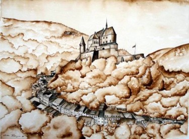 Painting titled "Castelo medieval de…" by Catia Rodrigues, Original Artwork