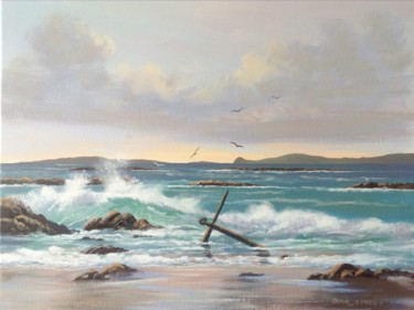 Peinture intitulée "Anchor beach in may" par Cathal O Malley, Œuvre d'art originale, Acrylique