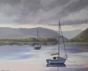 Evening reflections Painting titled "Evening reflections" by Cathal O Malley, Original Artwork, Acrylic