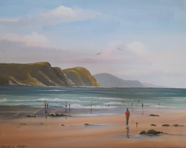 Painting titled "Keem beach achill d…" by Cathal O Malley, Original Artwork, Acrylic