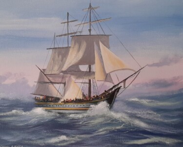 Painting titled "The bounty ship" by Cathal O Malley, Original Artwork, Acrylic