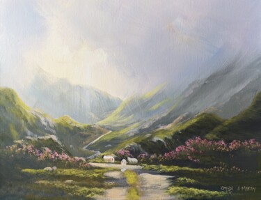 Painting titled "Connemara valley sh…" by Cathal O Malley, Original Artwork, Acrylic