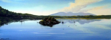 Painting titled "tranquil lake" by Cathal O Malley, Original Artwork
