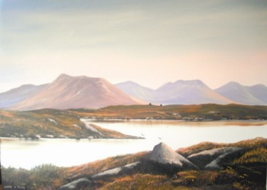 Painting titled "connemara lake" by Cathal O Malley, Original Artwork
