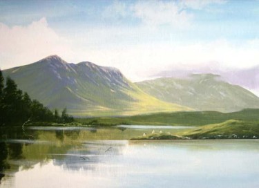 Painting titled "dawn reflections" by Cathal O Malley, Original Artwork