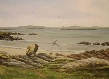 Peinture intitulée "anchor beach" par Cathal O Malley, Œuvre d'art originale