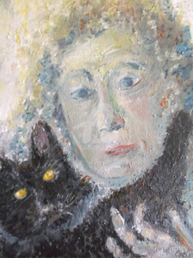 Peinture intitulée "l'émouvante retrouv…" par Catherine Cabé (CAT.), Œuvre d'art originale, Huile