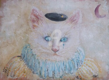 Peinture intitulée "Pierrot Gato" par Catherine Cabé (CAT.), Œuvre d'art originale, Huile
