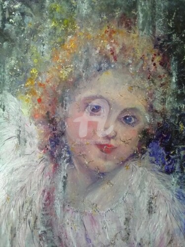Pintura intitulada "Petite Angela" por Catherine Cabé (CAT.), Obras de arte originais, Óleo