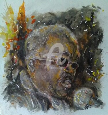 Peinture intitulée "Gospel singer" par Catherine Cabé (CAT.), Œuvre d'art originale, Huile