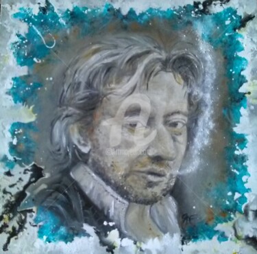 Peinture intitulée "Serge Gainsbourg po…" par Catherine Cabé (CAT.), Œuvre d'art originale, Huile