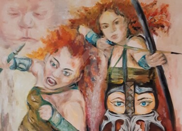 Peinture intitulée "Mamazones" par Catherine Cabé (CAT.), Œuvre d'art originale, Huile
