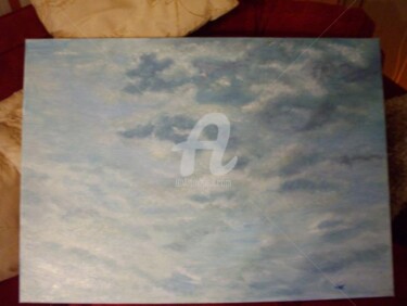 Painting titled "SKY." by Catherine Cabé (CAT.), Original Artwork, Oil