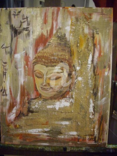 Painting titled "BOUDDHA 1" by Catherine Cabé (CAT.), Original Artwork