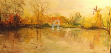 Peinture intitulée "le lac de franquevi…" par Catherine Cabé (CAT.), Œuvre d'art originale
