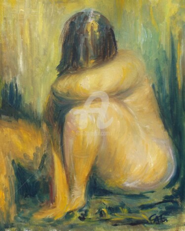 Peinture intitulée "dans le gouffre de…" par Catherine Cabé (CAT.), Œuvre d'art originale, Huile