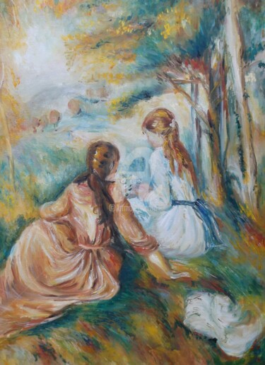 Painting titled "faux semblant "Dans…" by Catherine Cabé (CAT.), Original Artwork, Oil