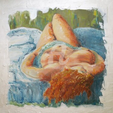 Peinture intitulée "la sieste de Candice" par Catherine Cabé (CAT.), Œuvre d'art originale, Huile
