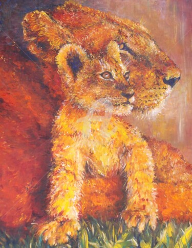 Painting titled "MUMY" by Catherine Cabé (CAT.), Original Artwork, Oil