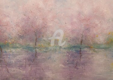 Peinture intitulée "cherry blossom" par Catherine Cabé (CAT.), Œuvre d'art originale, Huile
