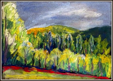 Drawing titled "les barrières végét…" by Ludovic Catry, Original Artwork, Pastel