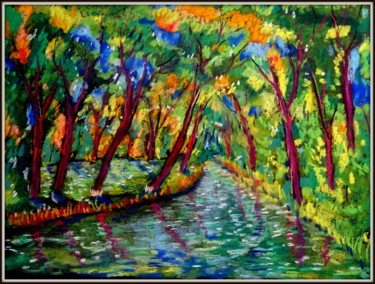 图画 标题为“la rivière perdue d…” 由Ludovic Catry, 原创艺术品, 粉彩