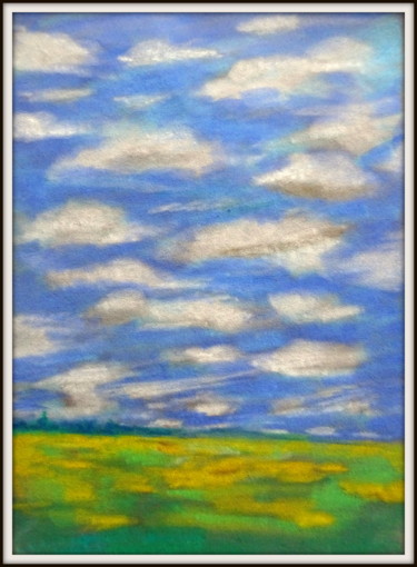 Dessin intitulée "petits nuages" par Ludovic Catry, Œuvre d'art originale, Pastel