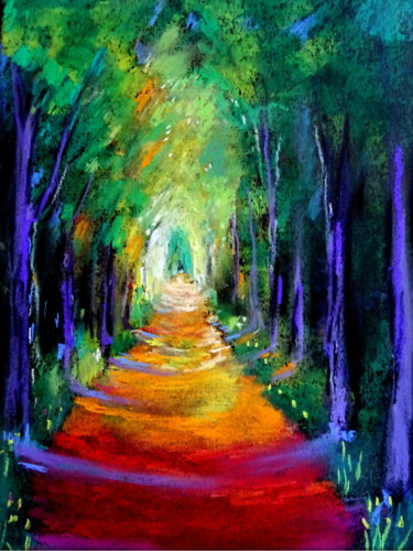 Dessin intitulée "sous un tunnel d'ar…" par Ludovic Catry, Œuvre d'art originale, Pastel