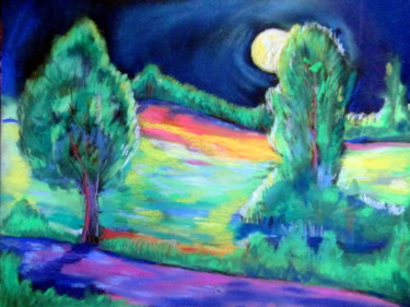 Drawing titled "nocturne" by Ludovic Catry, Original Artwork, Pastel