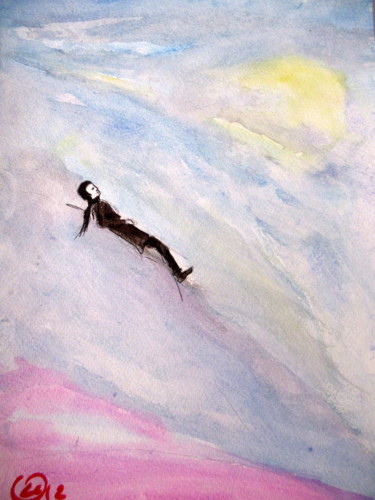 Peinture intitulée "celui qui rêve dans…" par Ludovic Catry, Œuvre d'art originale, Aquarelle