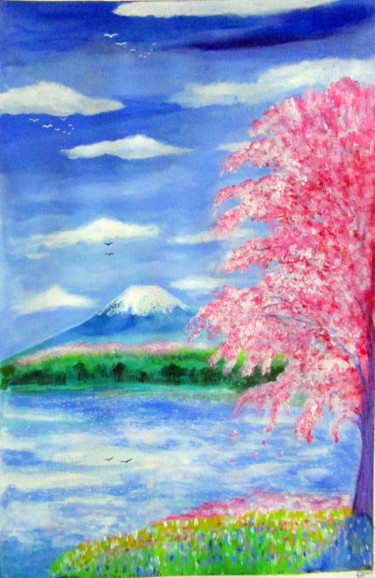 Painting titled "inspiration japonai…" by Ludovic Catry, Original Artwork, Acrylic