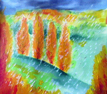 Pintura titulada "effet de pluie" por Ludovic Catry, Obra de arte original, Acrílico